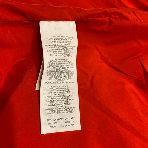 EUC J. Crew Womens Down Puffer Quilted Jacket Excursion Vest Red Small - Picture 4 of 4